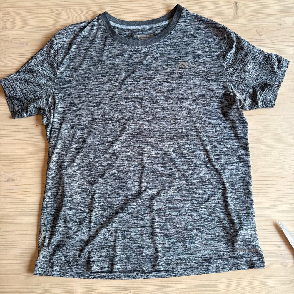 HEAD Mens Hypertek Space Dye Gray Heather Performance Athletic Tennis Tee Large